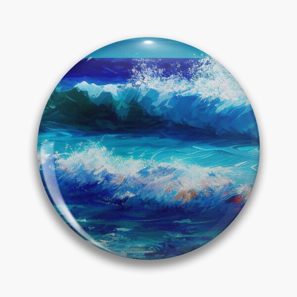 Item preview, Gentle Blue Waves Monet-Style Canvas Painting designed and sold by pathsofmeaning.
