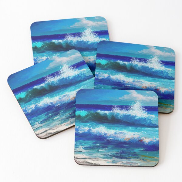 Item preview, Gentle Blue Waves Monet-Style Canvas Painting designed and sold by pathsofmeaning.