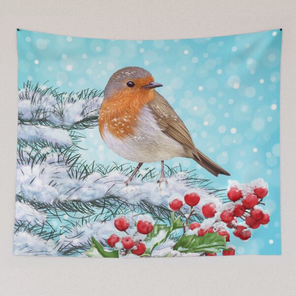 Item preview, ROBIN AND XMAS TREE designed and sold by SCOTTYBOYART.