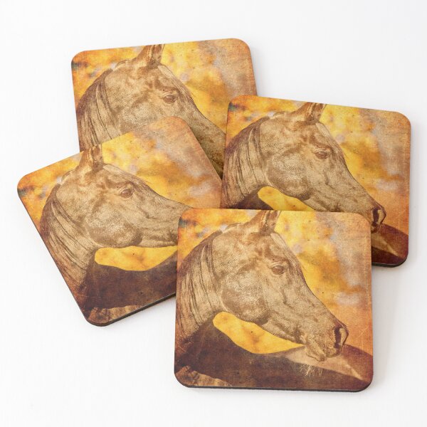 Item preview, Arabian horse portrait blended on old paper designed and sold by NickoPrints.