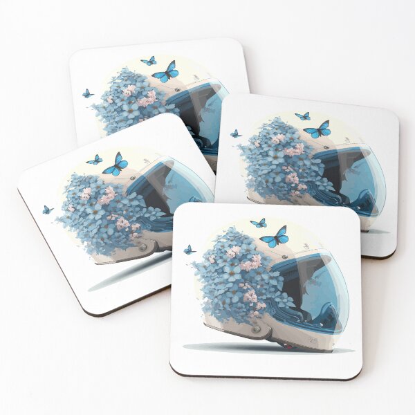 Item preview, White and blue bike helmet aesthetic with flowers 2 designed and sold by Daimonxart.