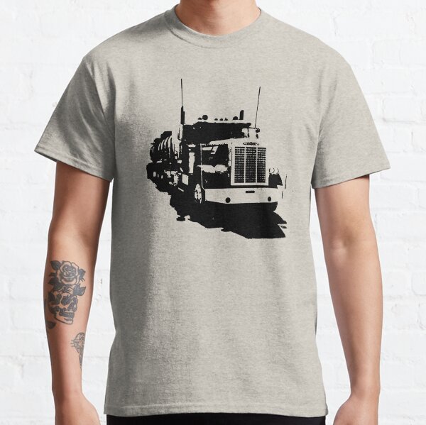 Vista previa del artículo con la obra «Freightliner classic 1980s big rig camión monobloque negro», diseñado y vendido por soitwouldseem.