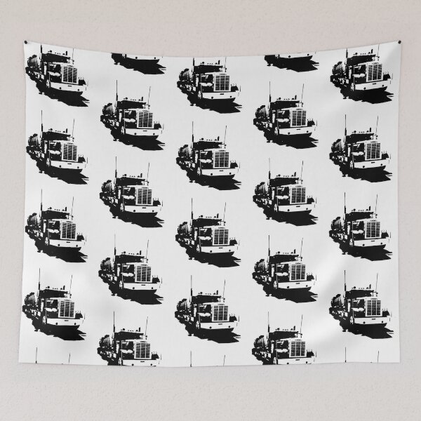 Item preview, Freightliner classic 1980s big rig truck monoblock black designed and sold by soitwouldseem.