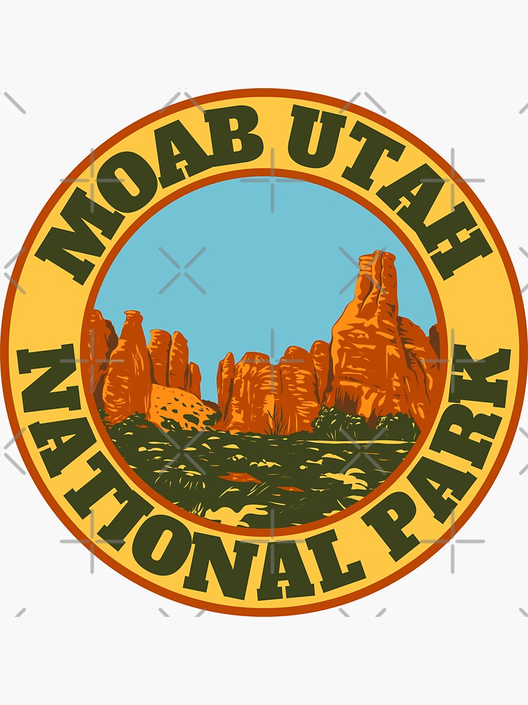 "Moab Utah National Park" Sticker for Sale by retrotravelart Redbubble