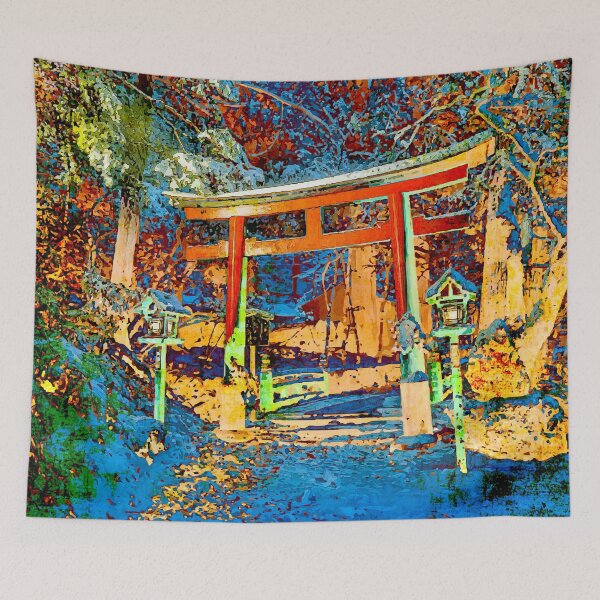 Item preview, Torii gate on a winter evening designed and sold by CatCoconut-Art.