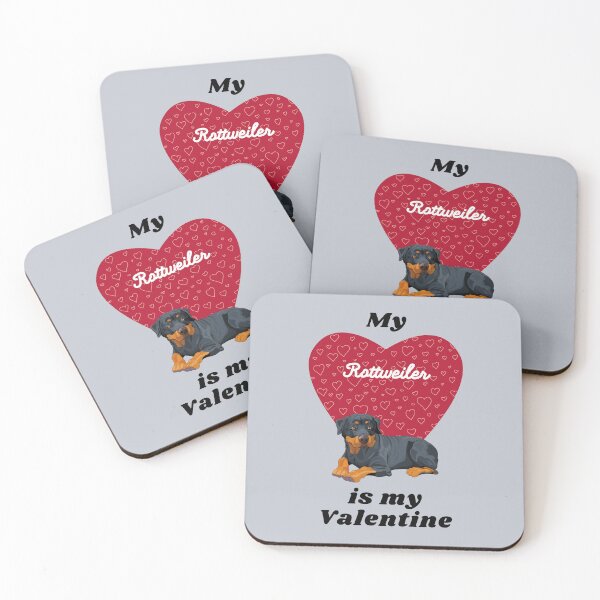 Item preview, My Rottweiler Is My Valentine - Rottie with Heart designed and sold by SeasonalDogs.