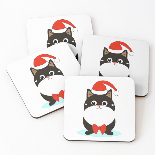Item preview, Kitty in a Santa Hat and Bow Tie Gift designed and sold by TMelonShop.