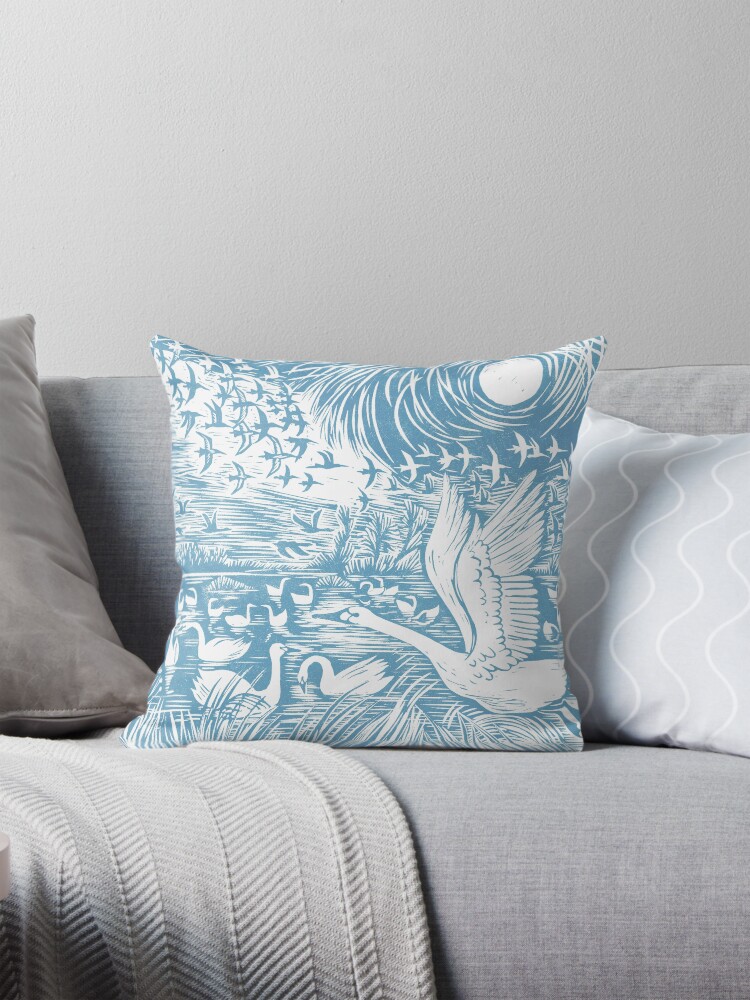 Thumbnail 1 of 4, Pillow, Winter Visitors designed and sold by celiahartartist.