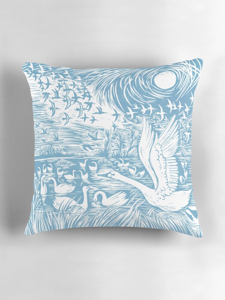 Thumbnail 3 of 4, Pillow, Winter Visitors designed and sold by celiahartartist.