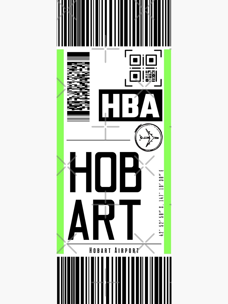"HOBART HBA Tasmania classic luggage tag travel sticker" Sticker for Sale by LeddsoDello Redbubble