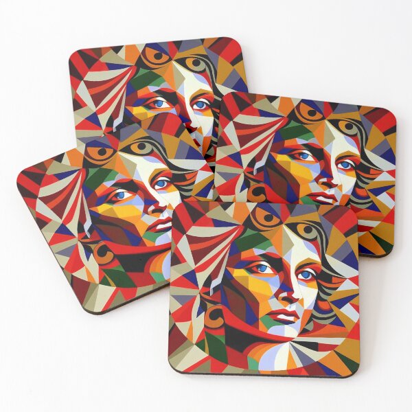 Item preview, Colorful Mosaic Woman Art Print designed and sold by pathsofmeaning.