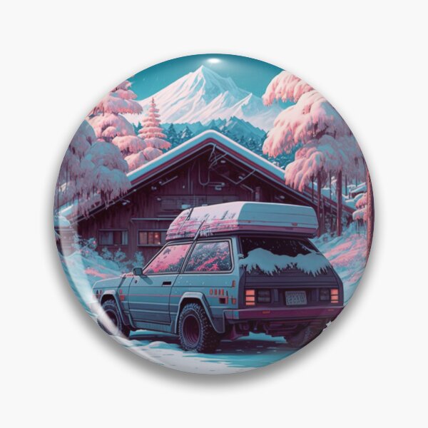 Item preview, Classic Car Snow View Anime Style designed and sold by edebzine.
