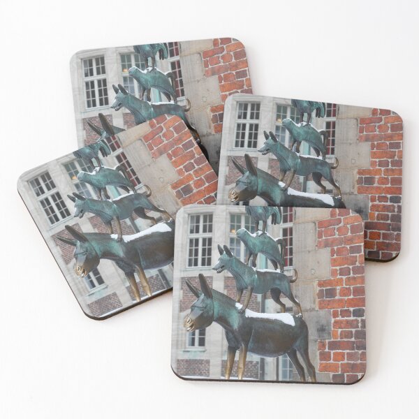 Item preview, Bremen Town Musicians with snow in winter, Bremen, Germany, Europe designed and sold by Torsten  Krüger.