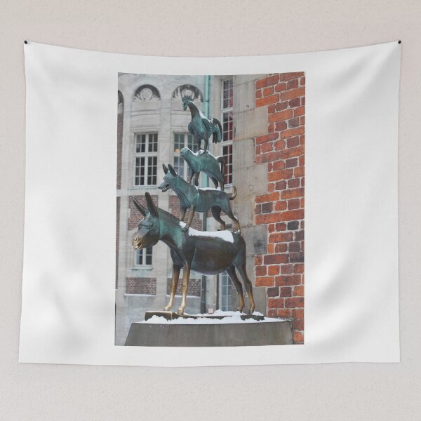 Item preview, Bremen Town Musicians with snow in winter, Bremen, Germany, Europe designed and sold by Torsten  Krüger.