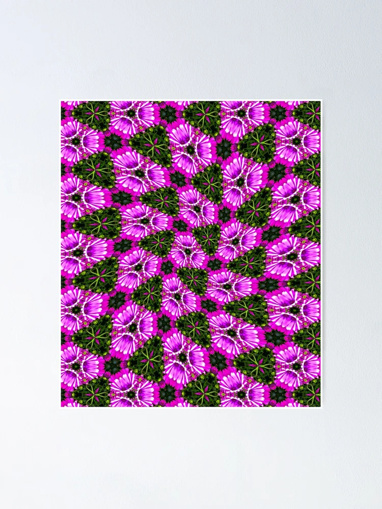 Thumbnail 1 of 3, Poster, Pink Daisy Pattern designed and sold by Patternflower.