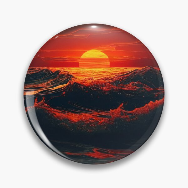 Item preview, Orange Sea Sunset Digital Art Print designed and sold by pathsofmeaning.