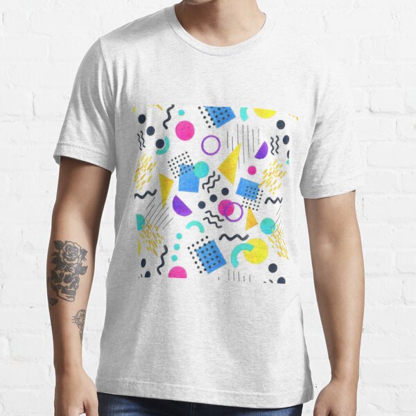 Eighties Memphis Pattern T-Shirt 80s Retro Designs Male Vintage T