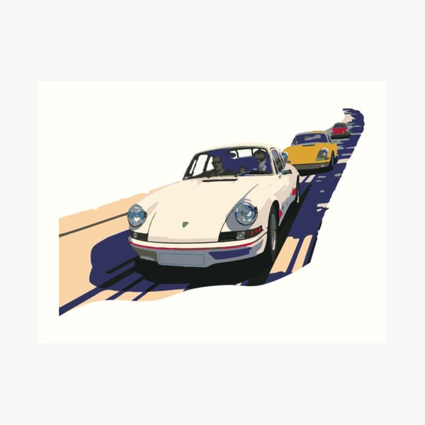 Klassische Porsche-Autoreise Kunstdruck