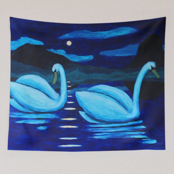 Item preview, 2 Swans, night, Lochinver designed and sold by David Hutchison.