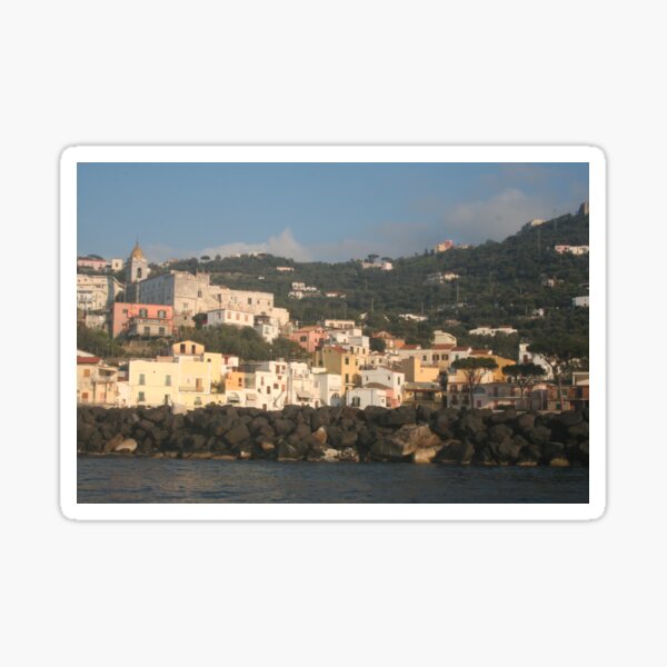 Massa Lubrense Italy from the sea on the way back from Capri Sticker