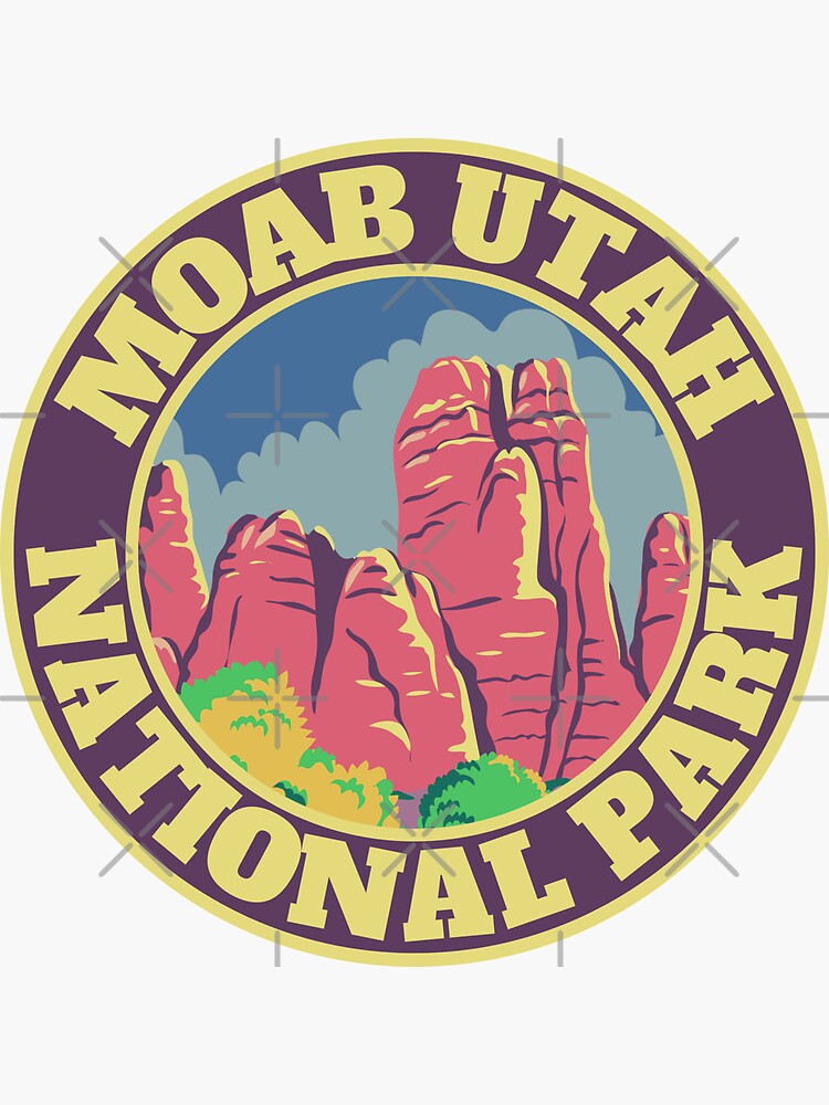 "Moab Utah National Park" Sticker for Sale by retrotravelart Redbubble