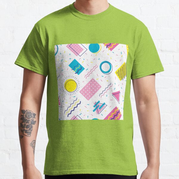 Eighties Memphis Pattern T-Shirt 80s Retro Designs Male Vintage T