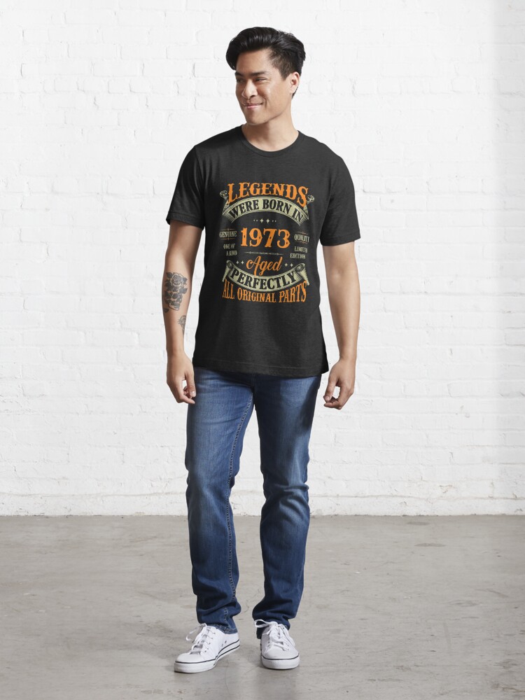 Disover 50th Birthday Tee Vintage Legends Born In 1973 50 Years Old | Essential T-Shirt 