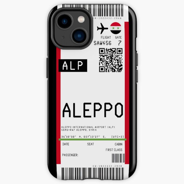 Bordkarte des internationalen Flughafens Aleppo (ALP) gerollt iPhone Robuste Hülle