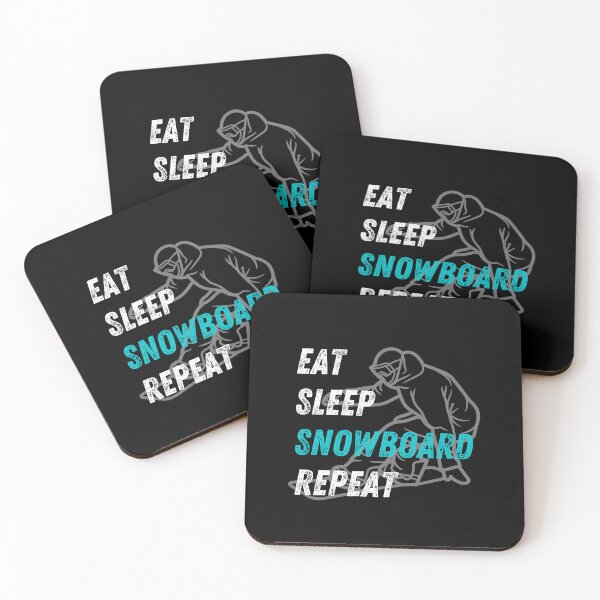 Item preview, Eat Sleep Snowboard Repeat Snowboarder Snowboarding Funny White Text designed and sold by AmberSiraj.