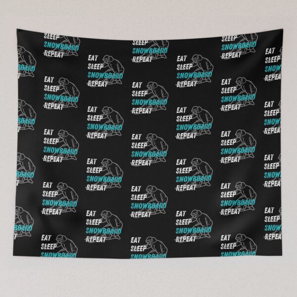 Item preview, Eat Sleep Snowboard Repeat Snowboarder Snowboarding Funny White Text designed and sold by AmberSiraj.