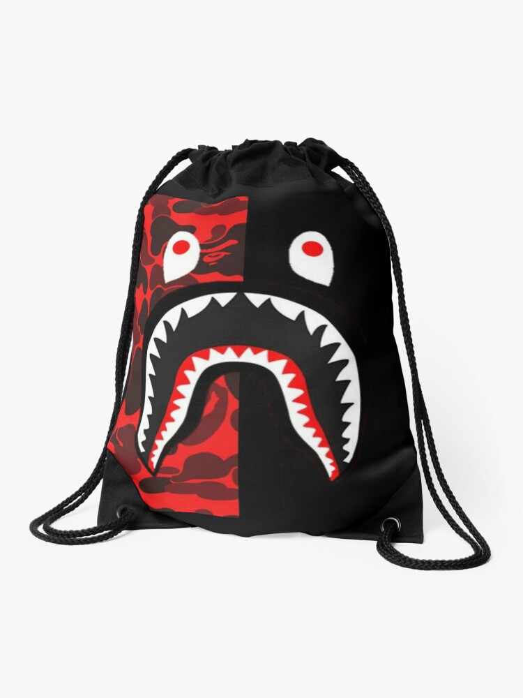 bape shark Drawstring Bag for Sale by hadirsalim