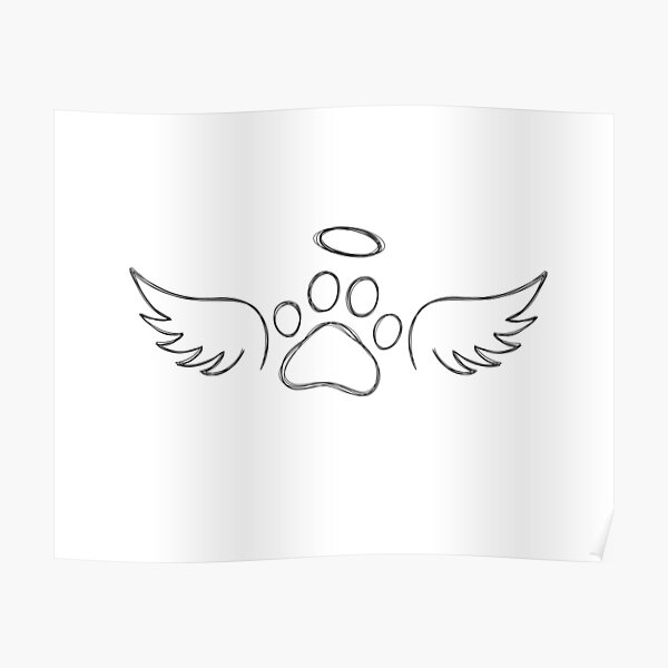 Buy Paw Print Angel Wings Temporary Tattoo  Animal Memorial Online in  India  Etsy