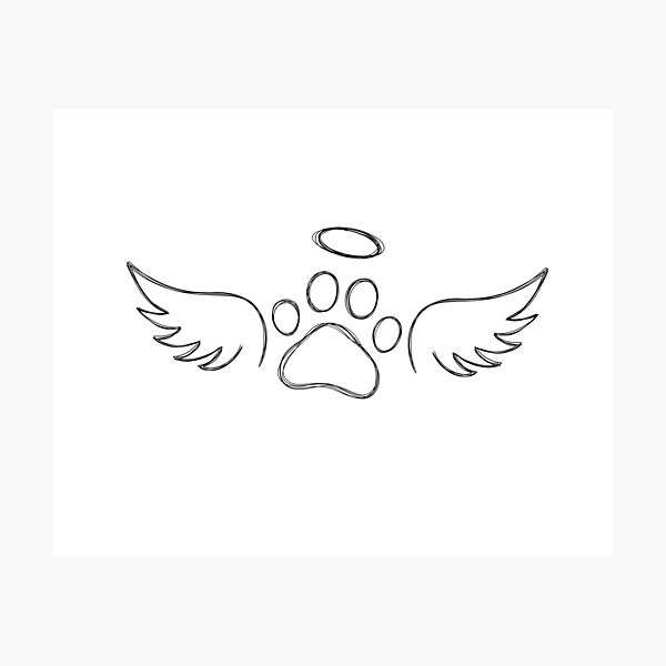 Heart Paw Print With Angel Wings and Halo Svg Pet Memorial  Etsy Hong Kong