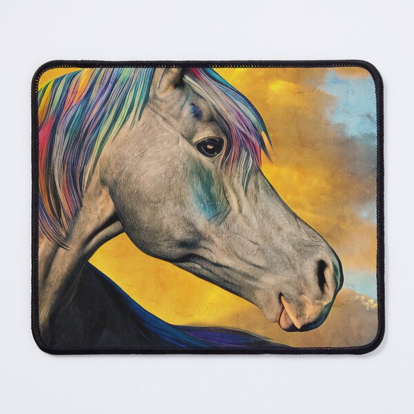 Item preview, Arabian horse portrait in the sunset light – digital painting designed and sold by NickoPrints.
