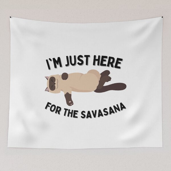 Item preview, I'm Just Here For The Savasana- Lazy Yoga Cat designed and sold by Merigold.