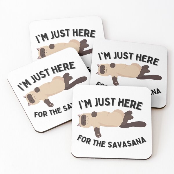 Item preview, I'm Just Here For The Savasana- Lazy Yoga Cat designed and sold by Merigold.