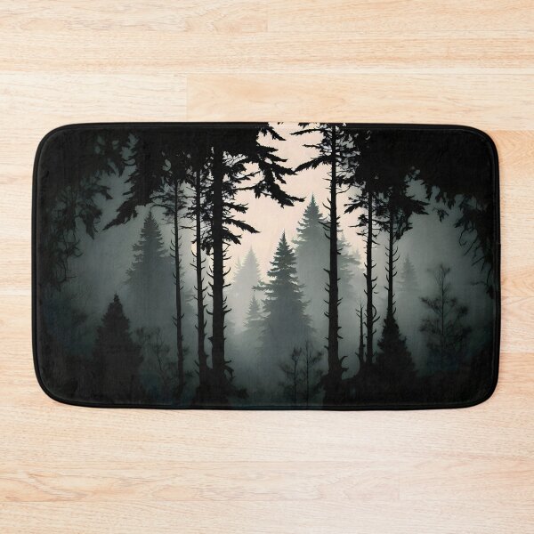 Item preview, Silhouette of tree tops in the fog | Haunted Forest | Forest Fog | Rainy Forest  designed and sold by CosmicLoots.