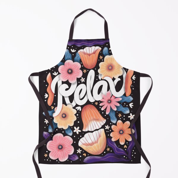 Item preview, Relax, hand lettering with flowers designed and sold by BlueLela.