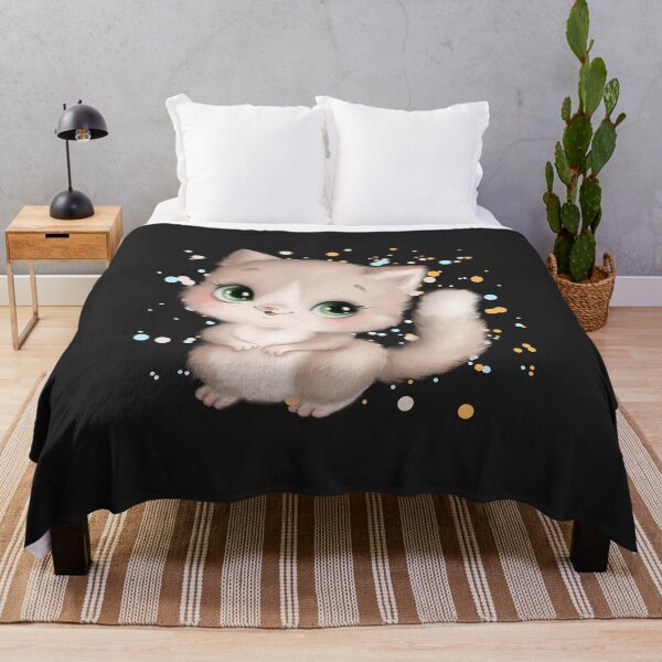 Item preview, Cute Cat With Colorfully Flakes Green Eye designed and sold by adembulut.