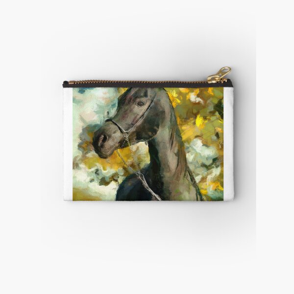 Item preview, Brown arabian horse sitting in front of a tree – digital painting designed and sold by NickoPrints.