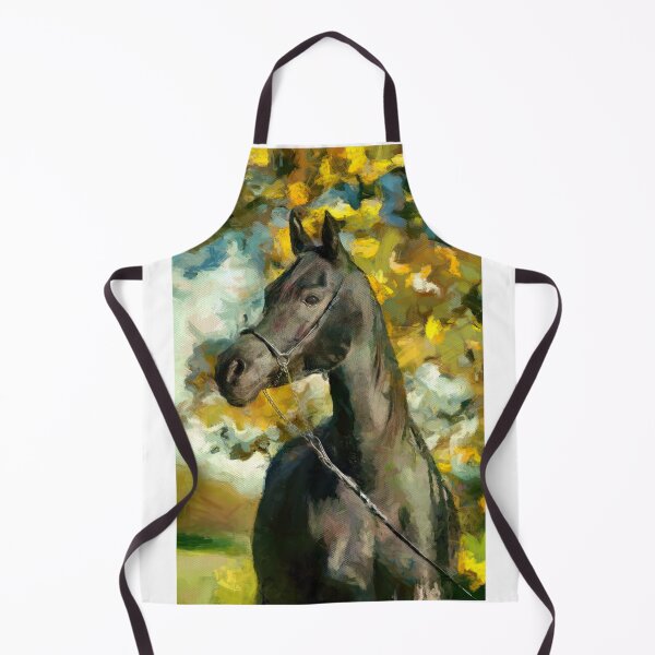 Item preview, Brown arabian horse sitting in front of a tree – digital painting designed and sold by NickoPrints.