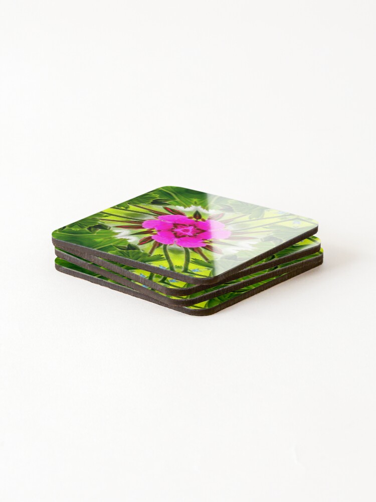 Thumbnail 4 of 5, Coasters (Set of 4), Peruvian Lily Pattern designed and sold by Patternflower.