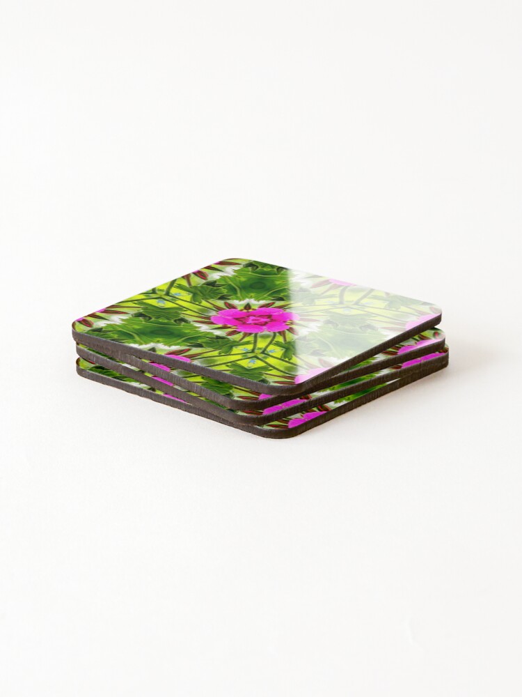 Thumbnail 4 of 5, Coasters (Set of 4), Peruvian Lily Pattern designed and sold by Patternflower.