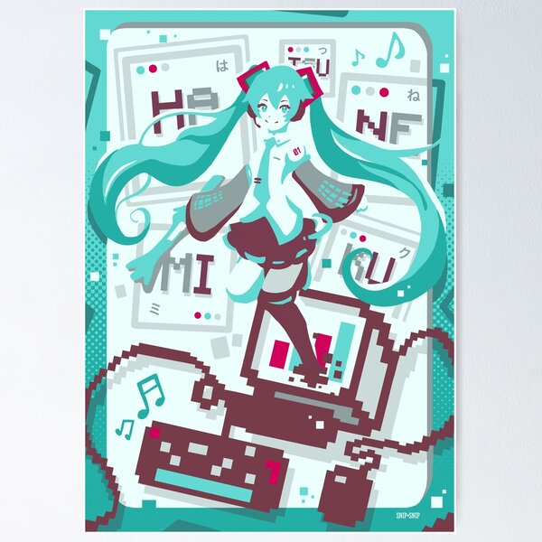 Vista previa del artículo con la obra «Hatsune Miku», diseñado y vendido por SnipSnipArt.