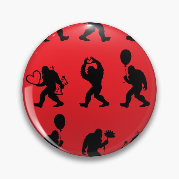 Item preview, Love Core Bigfoot in Black on Red | Valentine Sasquatch  designed and sold by Zab Butler Design.