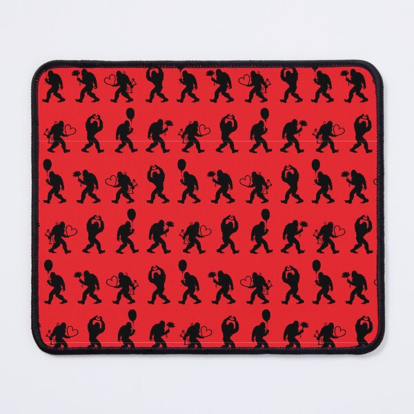 Item preview, Love Core Bigfoot in Black on Red | Valentine Sasquatch designed and sold by Zab Butler Design.