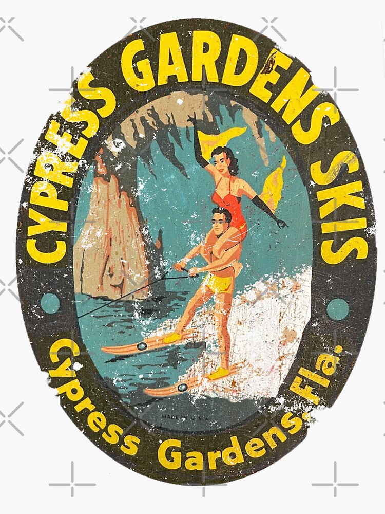 "Cypress Gardens Skis" Sticker for Sale by Retrorockit Redbubble