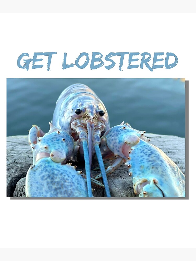 "get lobstered blue jumpscare lobster meme" Poster for Sale by