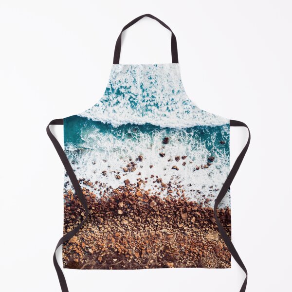 Item preview, Aerial of a Beautiful Beach with Waves and Brown rocks | Landscape photography designed and sold by Tremendo.