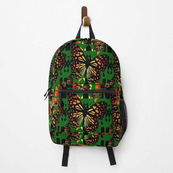 Item preview, Green / Black / Fire Color Native Butterfly Blanket Print designed and sold by JMWCD.
